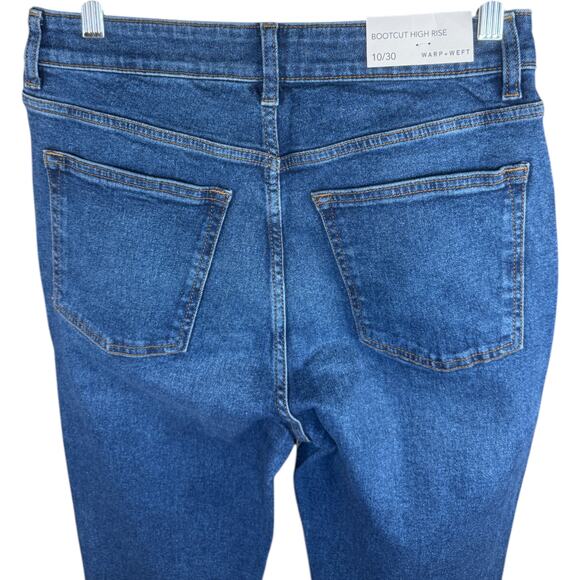 Warp + Weft Bootcut High Rise Jeans 26 Midtone Blue Denim RN149078 NWT 395230 - Picture 2 of 14